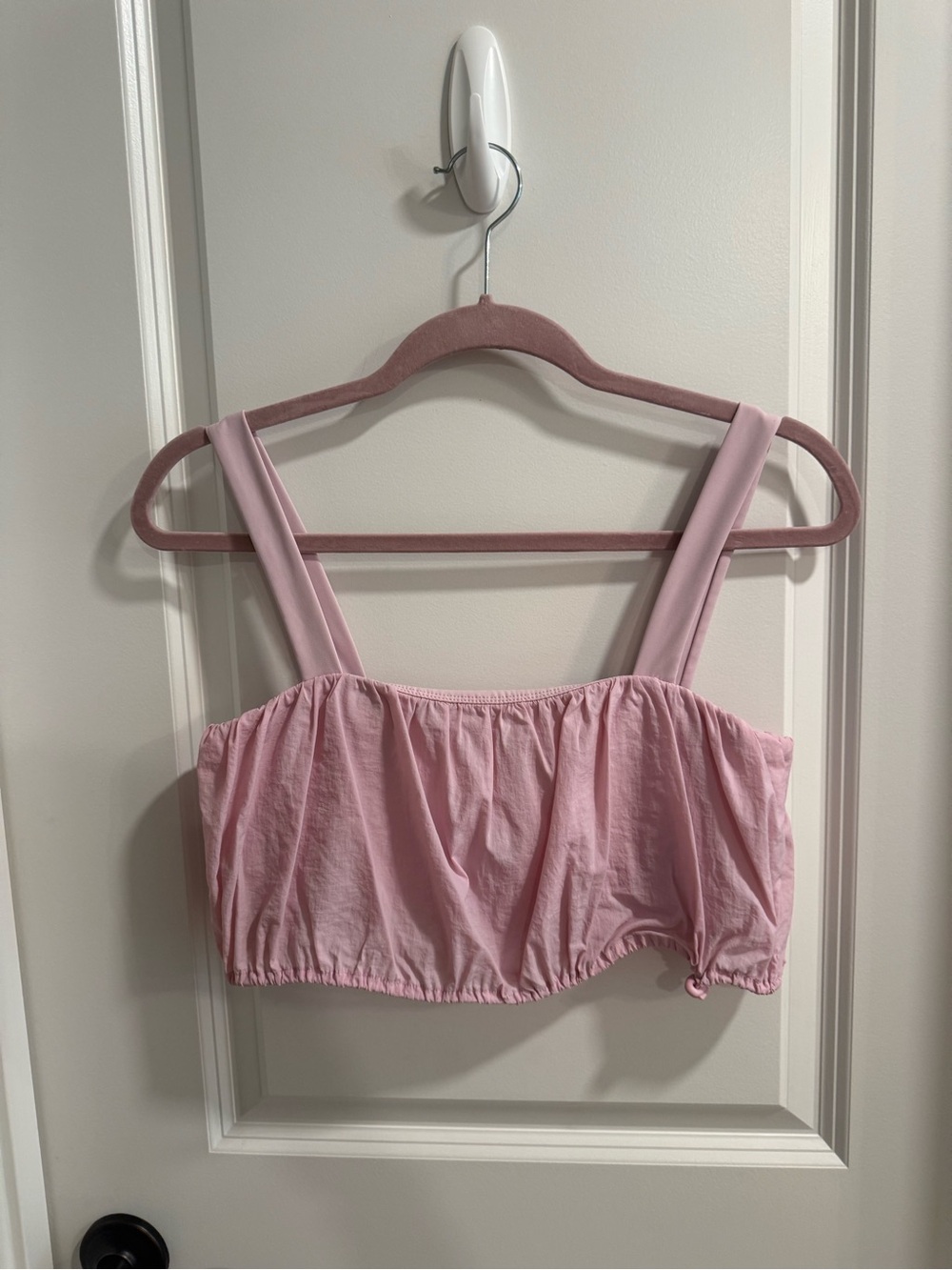 Daily Drills Pink Cropped Tank Top with Wide Straps